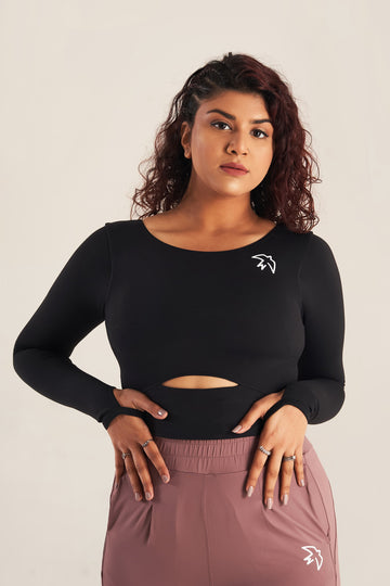 Flex Cut Long Sleeve Crop Top