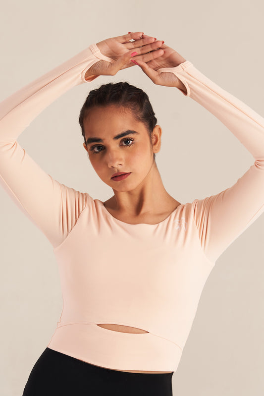 Flex Cut Long Sleeve Crop Top