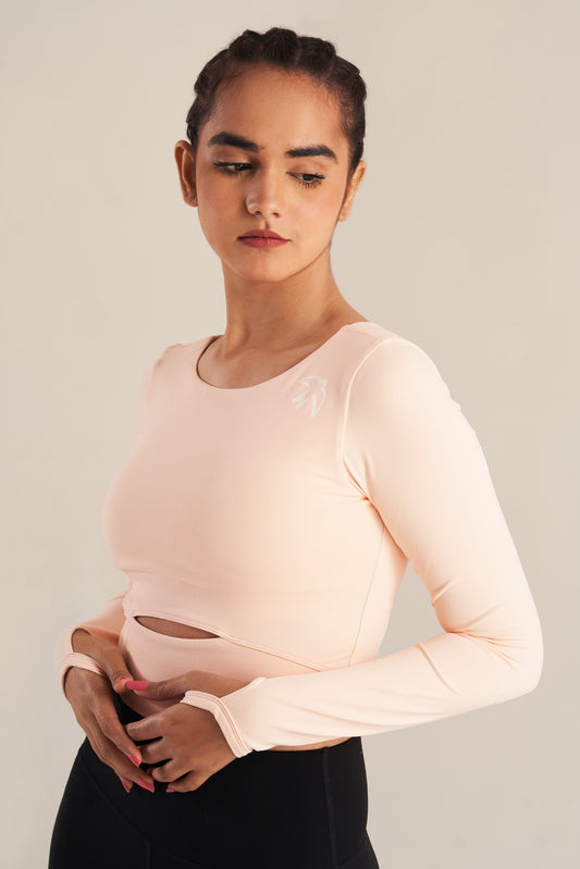 Flex Cut Long Sleeve Crop Top