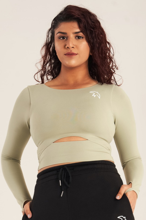 Flex Cut Long Sleeve Crop Top